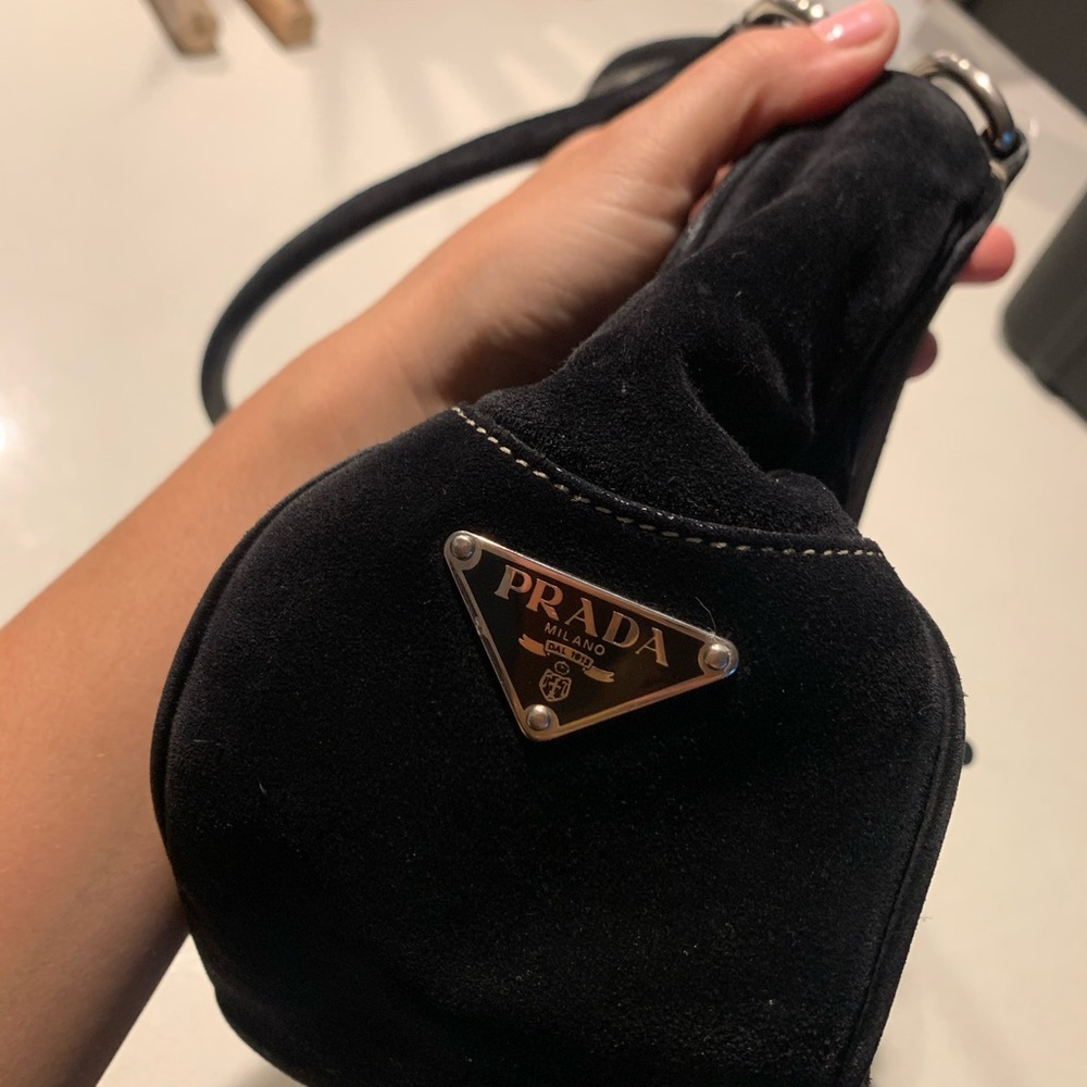 Prada Black Suede Shoulder Bag